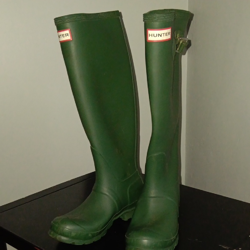 Hunter Green Rain Boots